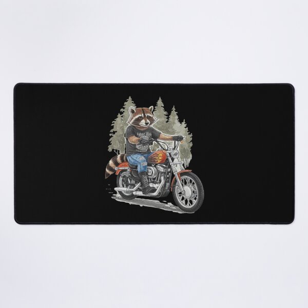 Item preview, Raccoon on a Motorcycle: Cool Biker Design in the Forest designed and sold by love3617.