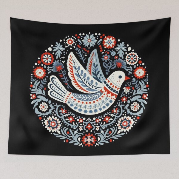 Item preview, Scandinavian Folk Art Dove designed and sold by Myra365Art.