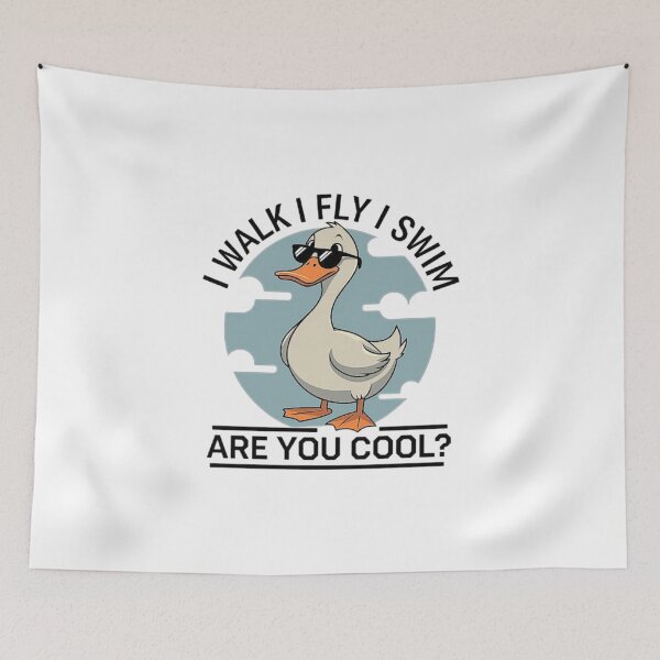 Item preview, Cool Duck Illustration: I Walk, I Fly, I Swim designed and sold by love3617.
