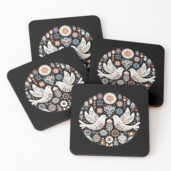 Item preview, Scandinavian Folk Art Doves designed and sold by Myra365Art.