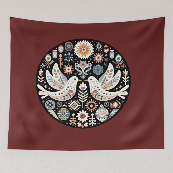 Item preview, Scandinavian Folk Art Doves designed and sold by Myra365Art.