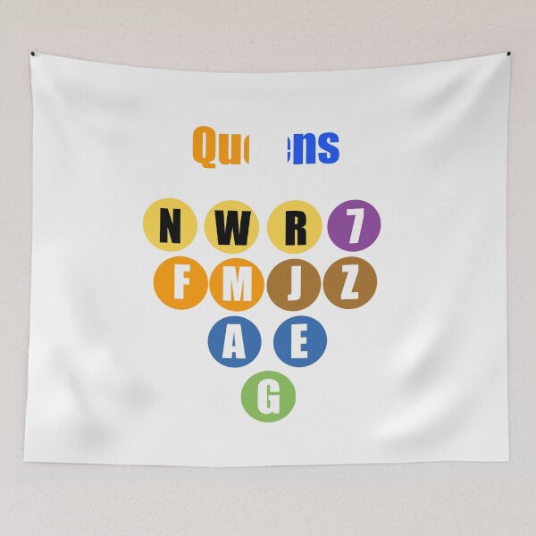 Item preview, Queens train lines NY state colors v1 designed and sold by Mozart3.