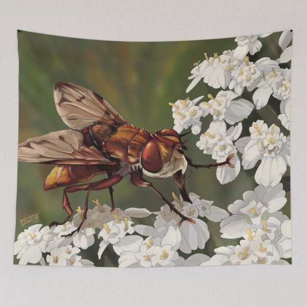 Item preview, Ectophasia crassipennis male on Achillea nobilis. designed and sold by RyukiArtbook.
