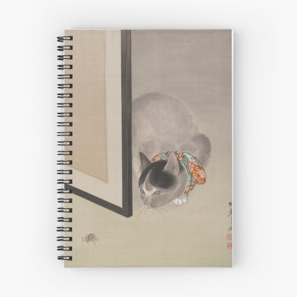 Item preview, Cuadro de seda de un gato observando una araña designed and sold by SHappe.