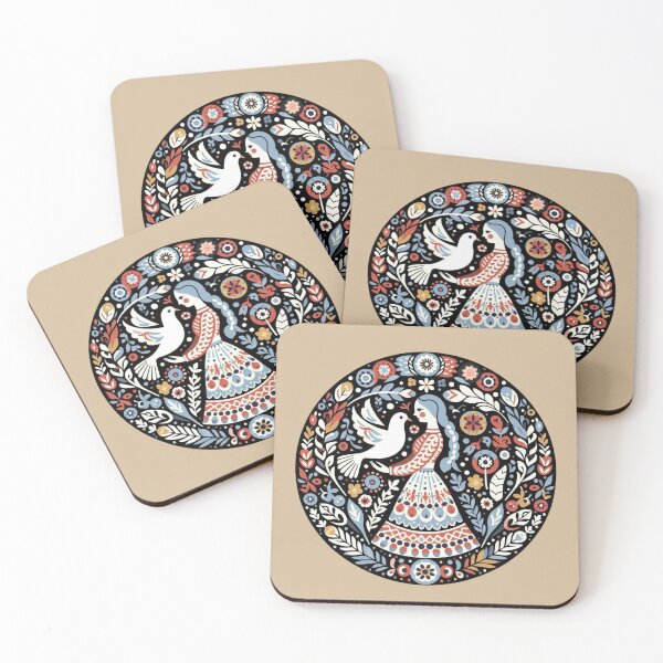 Item preview, Scandinavian Folk Art Dove designed and sold by Myra365Art.