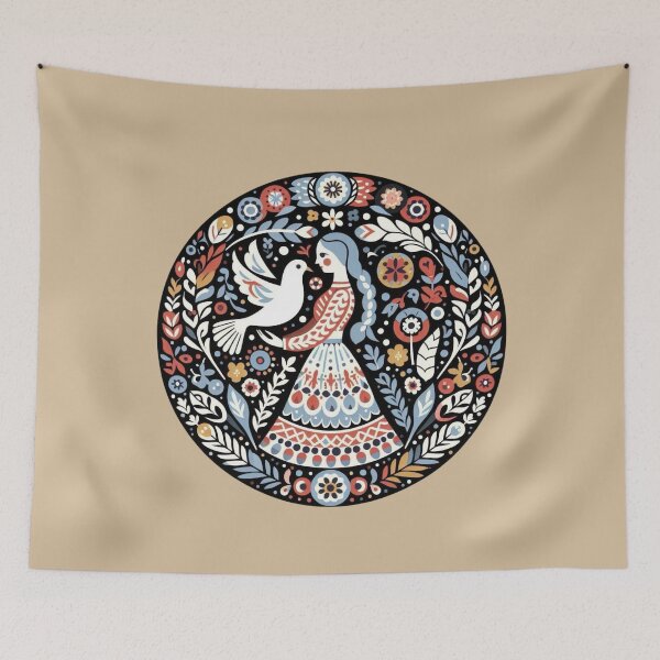 Item preview, Scandinavian Folk Art Dove designed and sold by Myra365Art.