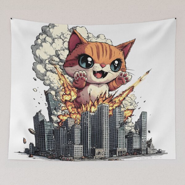 Item preview, Kittyzilla Cat-tastrophe designed and sold by NomadicDreamer.