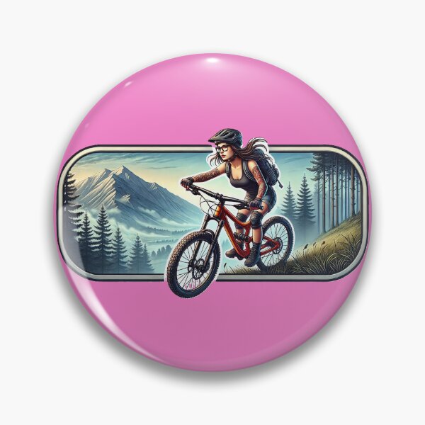 Item preview, Lady Mountain Biker Cyclist in Action  designed and sold by WackyJacks.