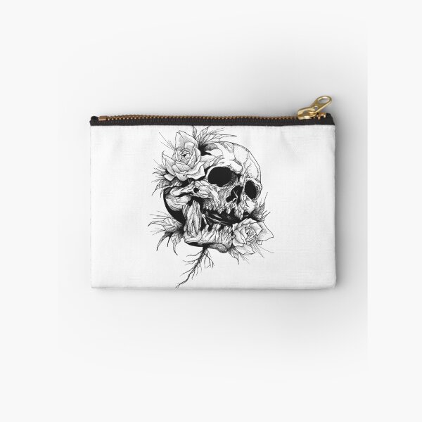 Item preview, Skull with lotus flowers - Decay - White designed and sold by RowenaTmT.