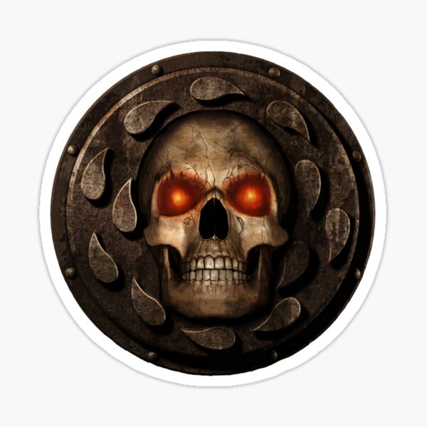 Aperçu de l'œuvre Symbole de jeu rétro Baldur's Gate I II III Skull 3 - T-shirt de fan de jeu créée et vendue par hangman3d.