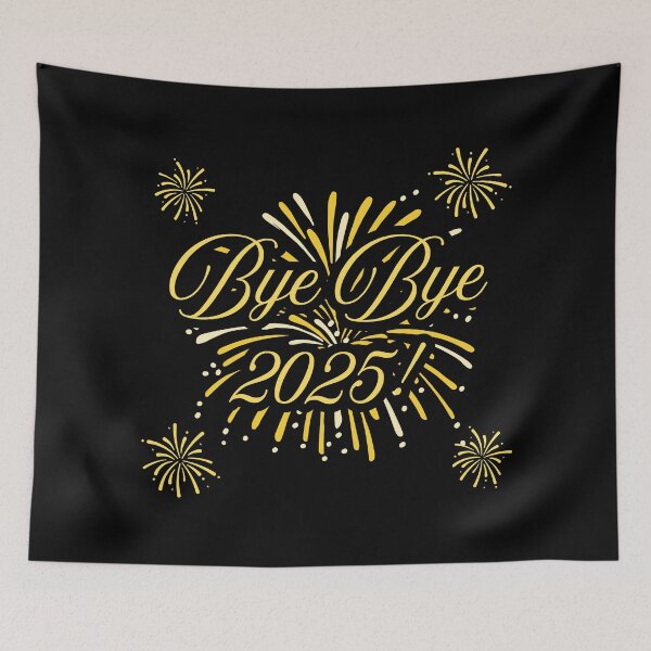 Item preview, bye bye 2025! - yellow fireworks designed and sold by PHRASEandSTYLE.