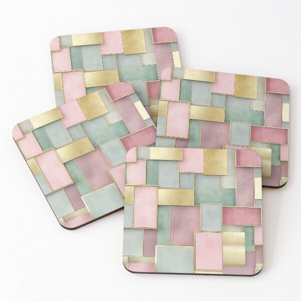 Item preview, Luxurious Metallic Blocks with Pastel Accents designed and sold by joanafly.