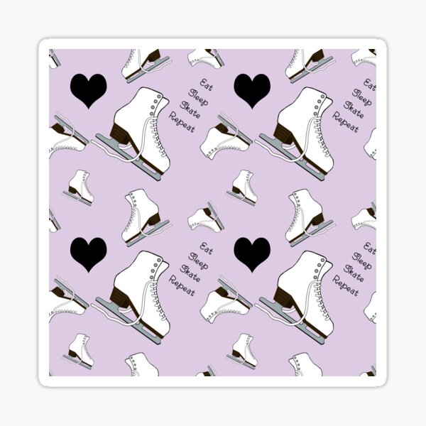 Eat, Sleep, Skate Repeat- Light Purple Sticker