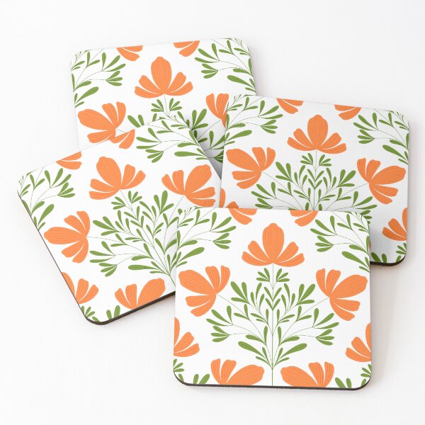 Item preview, Californian poppy patter, orange floral pattern designed and sold by erinpixie.