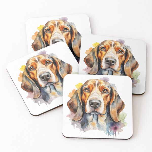 Item preview, Colorful American English Coonhound Watercolor Art designed and sold by doglovershirts.