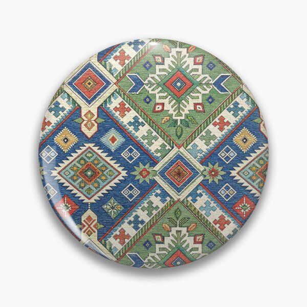 Aperçu de l'œuvre Tapis oriental imprimé vert et bleu créée et vendue par hellcom.