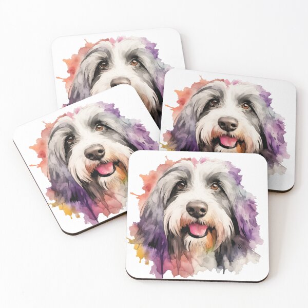 Item preview, Colorful Bearded Collie Watercolor Art designed and sold by doglovershirts.