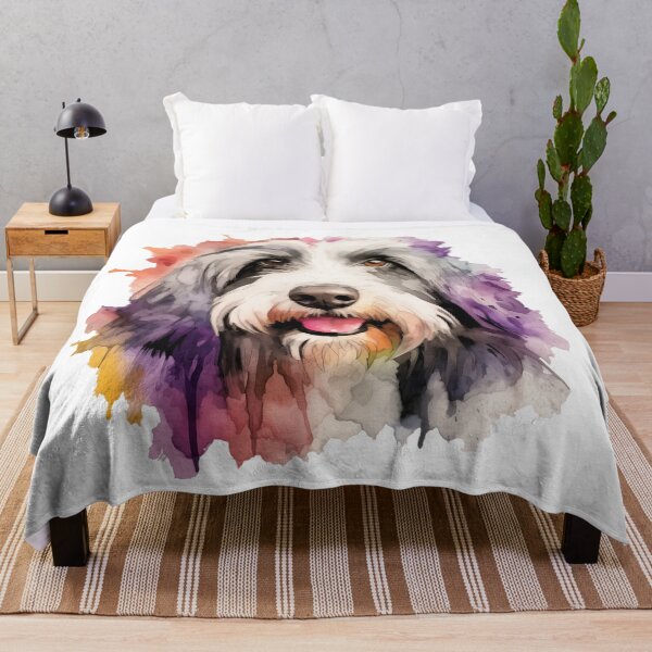 Item preview, Colorful Bearded Collie Watercolor Art designed and sold by doglovershirts.