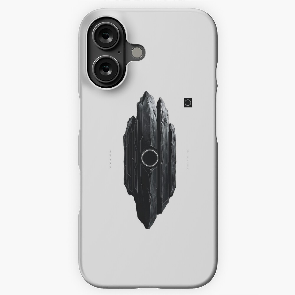 iPhone Snap Case - Futuristic Black Obsidian Monolith - Sci-Fi Minimalist Geometric Crystal