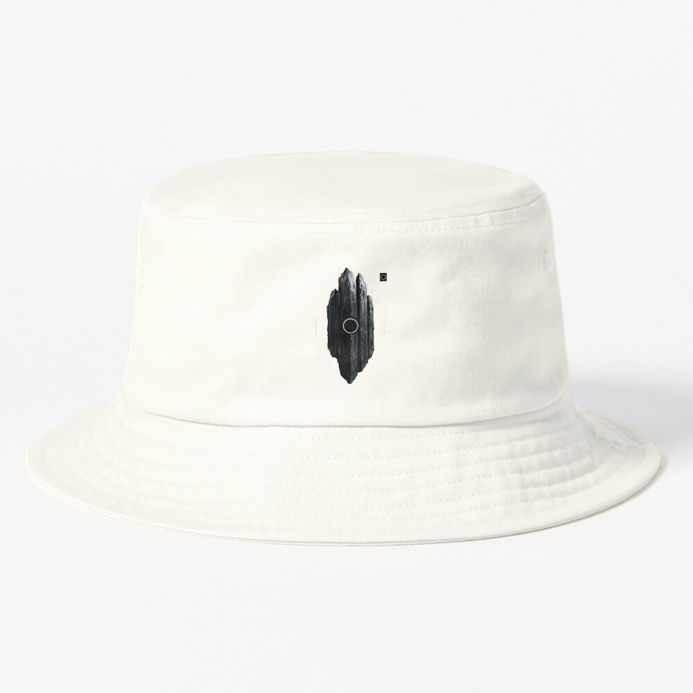 Bucket Hat: Futuristic Black Obsidian Monolith - Sci-Fi Minimalist Geometric Crystal