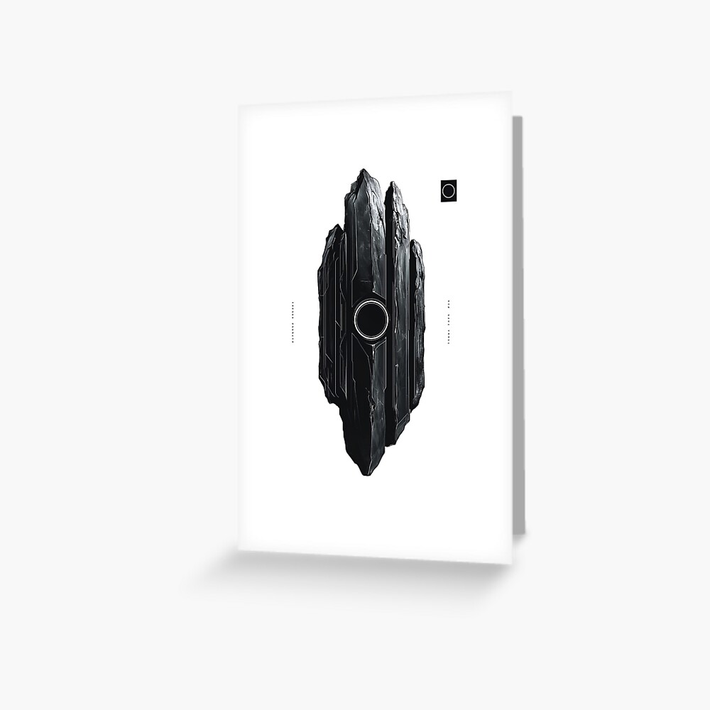Greeting Card - Futuristic Black Obsidian Monolith