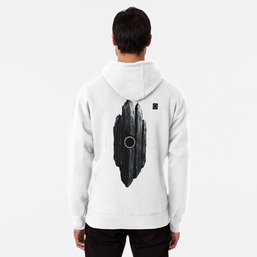 Pullover Hoodie - Futuristic Black Obsidian Monolith