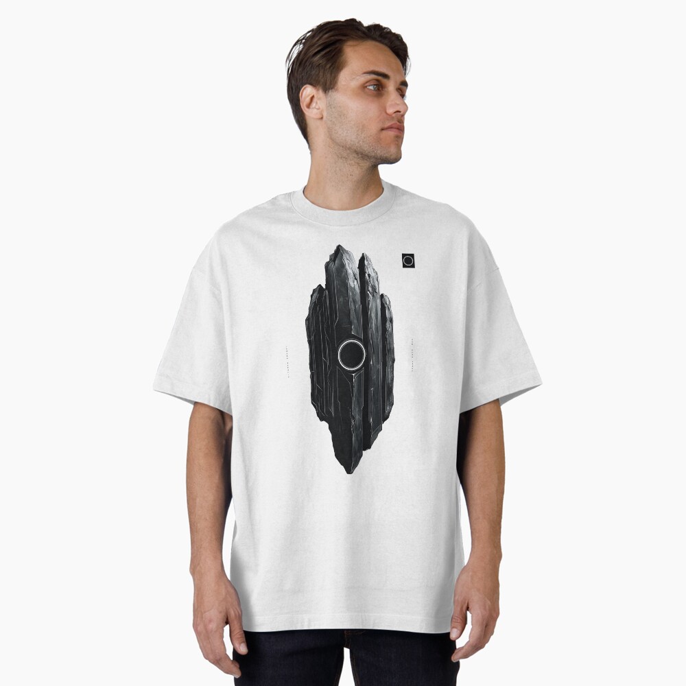 Oversized T-Shirt Futuristic Black Obsidian Monolith