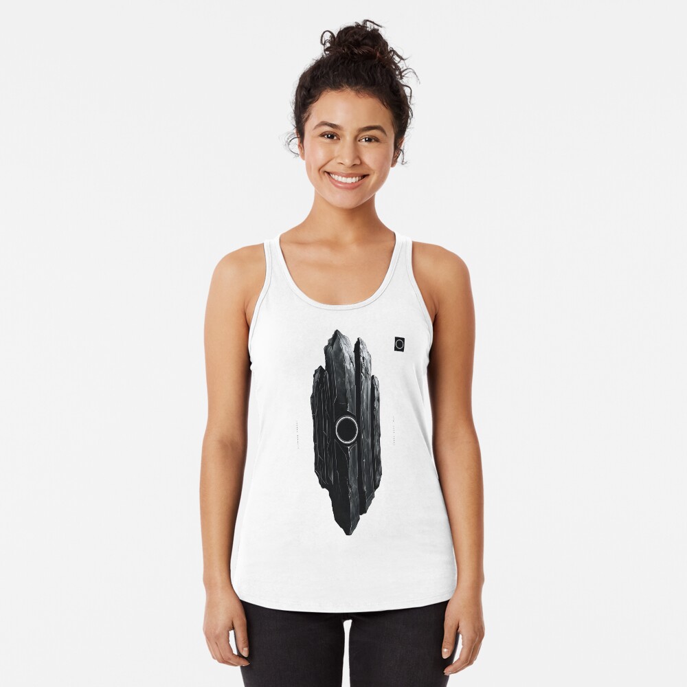 Racerback Tank Top - Futuristic Black Obsidian Monolith