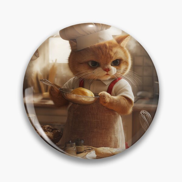 Item preview, Charming and Funny Cat Baker in a Rustic Kitchen designed and sold by Juli M..