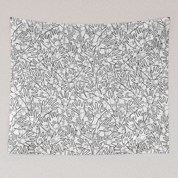 Item preview, All Hands Black Lines on White designed and sold by Art in My Loft.