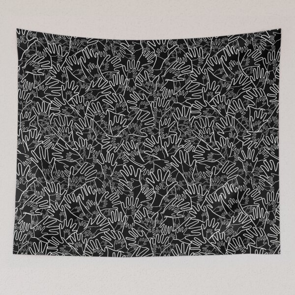 Item preview, All Hands White Lines on Black designed and sold by Art in My Loft.