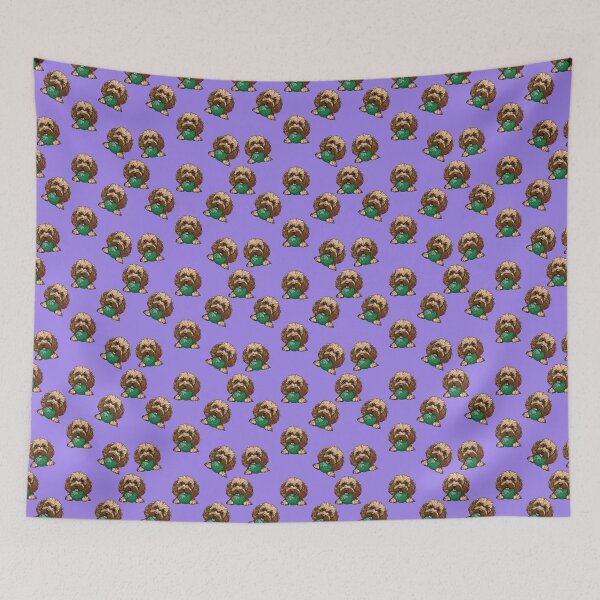 Item preview, Cockerpoo dog with green ball  designed and sold by SlothPrints.