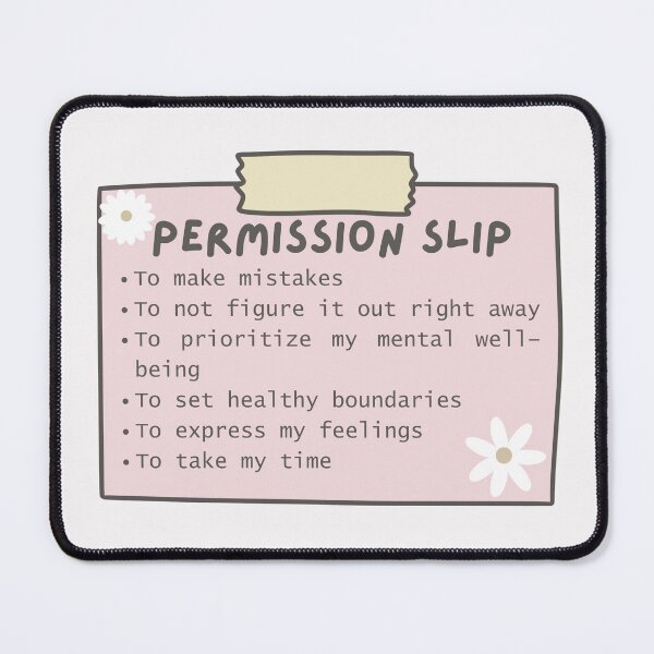 Item preview, Mental health permission slip | positive affirmations  designed and sold by NeurodiverseTea.