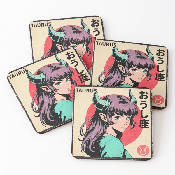 Item preview, Taurus Zodiac Sign Pretty Anime Girl Vintage Postage Stamp Aesthetic designed and sold by onlyanimevibes.