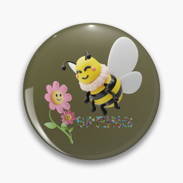 Item preview,  "Cheerful Bee and Flowers Celebrating Spring" designed and sold by Graphollio-shop.