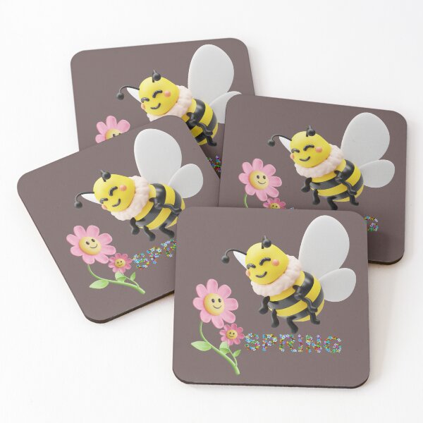 Item preview,  "Cheerful Bee and Flowers Celebrating Spring" designed and sold by Graphollio-shop.