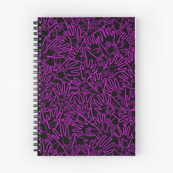 Item preview, All Hands Magenta Lines on Black designed and sold by Art in My Loft.