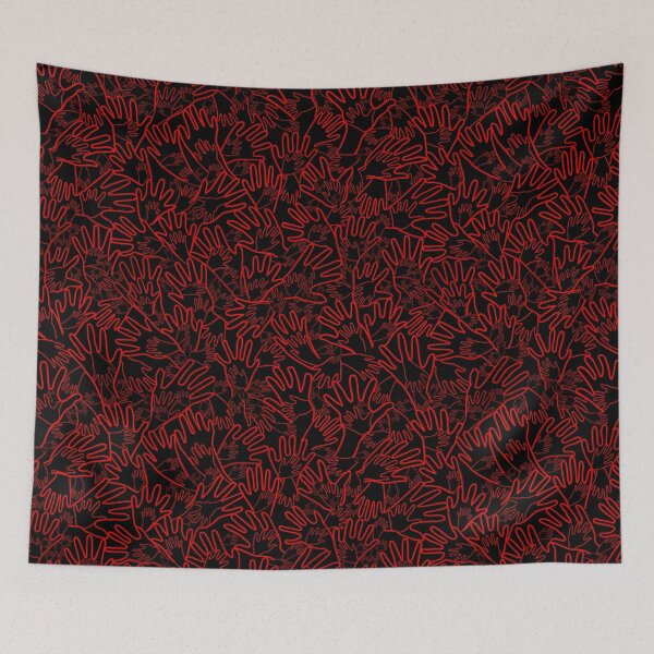 Item preview, All Hands Red Lines on Black designed and sold by Art in My Loft.