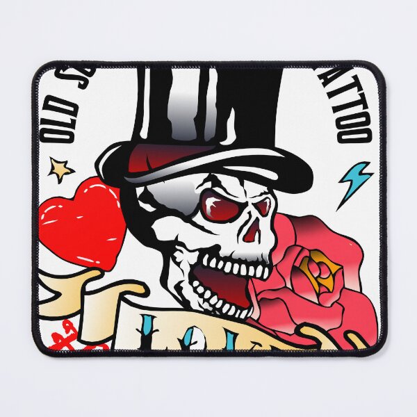 Item preview, hipster skull tattoo old school skull skull hat pink love banner 1308 Z designed and sold by Achille3777.