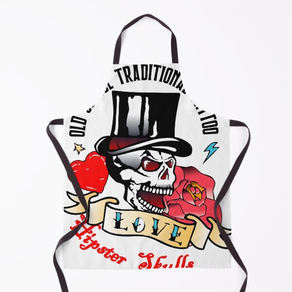 Item preview, hipster skull tattoo old school skull skull hat pink love banner 1308 Z designed and sold by Achille3777.