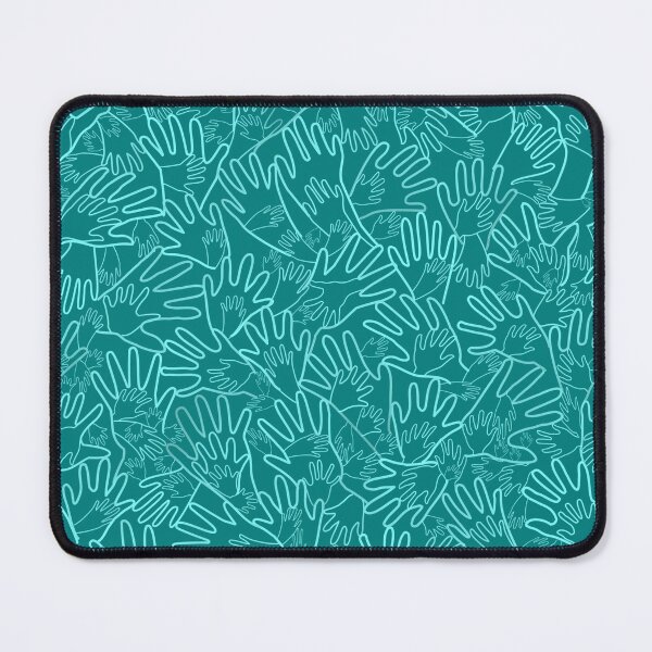 Item preview, All Hands Teal Lines on Teal designed and sold by Art in My Loft.