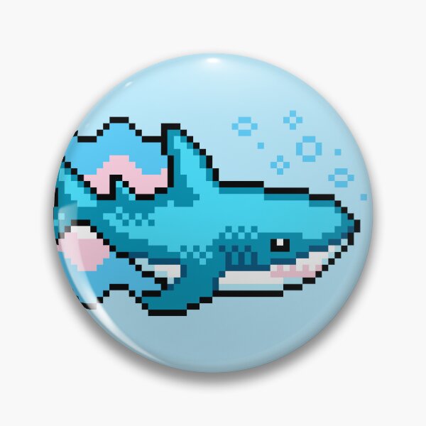 Item preview, Trans Pride Shark With Transgender Flag Pixel Art designed and sold by HeatherUnderground.