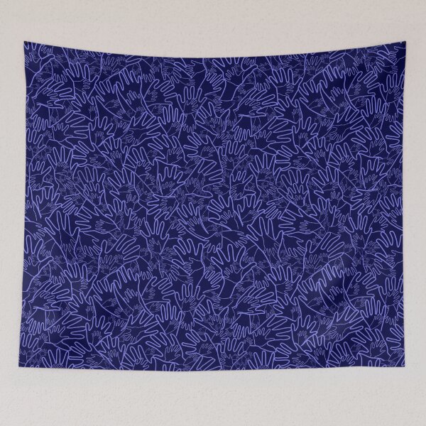 Item preview, All Hands Blue Lines on Navy Blue designed and sold by Art in My Loft.