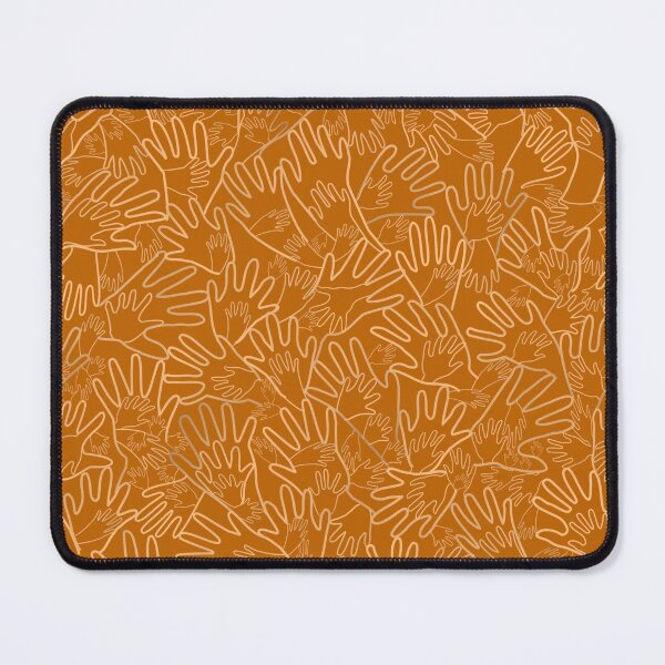 Item preview, All Hands Orange Lines on Caramel designed and sold by Art in My Loft.