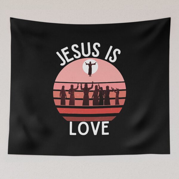 Item preview, Jesus Is Love Retro Sunset designed and sold by Jesusandu2.