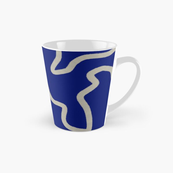 Item preview, Bold Blue and Beige Abstract Line Print designed and sold by Leufia.