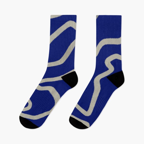 Item preview, Bold Blue and Beige Abstract Line Print designed and sold by Leufia.