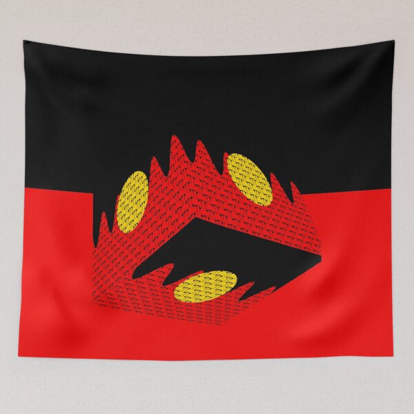 Item preview, FUNNY ARTISTIC EXPRESSION OF AUSTRALIAN ABORIGINAL FLAG IN A WOVEN CUBE SHAPE designed and sold by Ralek.