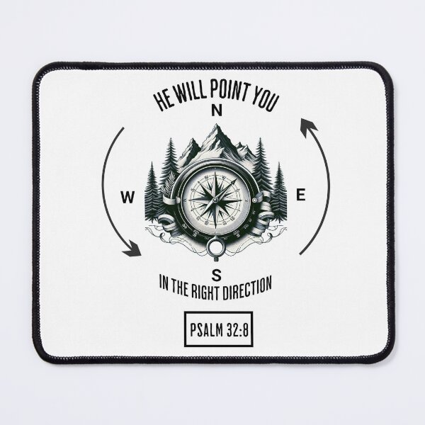 Item preview, He will point you in the right direction-compass and mountains designed and sold by faithfulpursuit.
