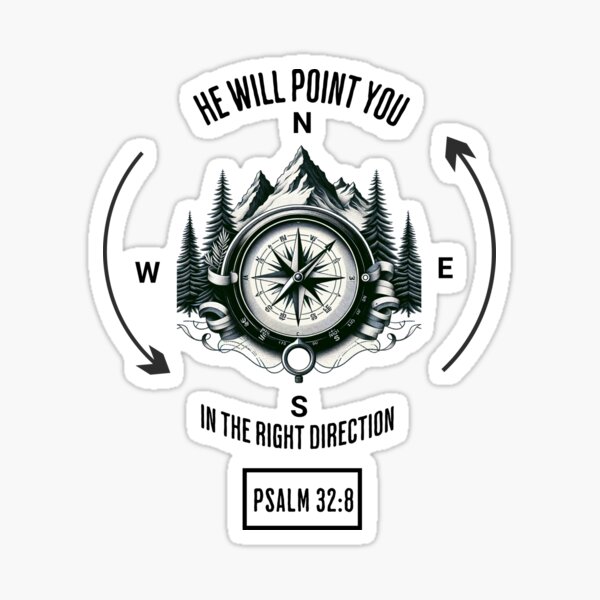 Item preview, He will point you in the right direction-compass and mountains designed and sold by faithfulpursuit.